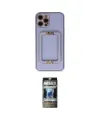 ieg™ iPhone 12 Pro Kılıf Kozmos Minimal Prime - Siyah 34D Hayalet Izgaralı Cam