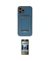 ieg™ iPhone 12 Pro Kılıf Kozmos Minimal Prime - Siyah 34D Hayalet Izgaralı Cam
