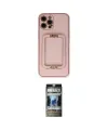 ieg™ iPhone 12 Pro Kılıf Kozmos Minimal Prime - Siyah 34D Hayalet Izgaralı Cam