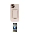 ieg™ iPhone 12 Pro Kılıf Kozmos Minimal Prime - Siyah 34D Hayalet Izgaralı Cam