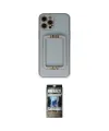 ieg™ iPhone 12 Pro Kılıf Kozmos Minimal Prime - Siyah 34D Hayalet Izgaralı Cam