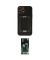 ieg™ iPhone 12 Pro Kılıf Kozmos Minimal Prime - Siyah 360 Mat Full Body Arka Koruyucu