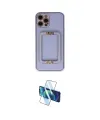 ieg™ iPhone 12 Pro Kılıf Kozmos Minimal Prime - Siyah 3D Antistatik Cam Ekran Koruyucu