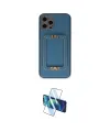 ieg™ iPhone 12 Pro Kılıf Kozmos Minimal Prime - Siyah 3D Antistatik Cam Ekran Koruyucu