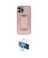 ieg™ iPhone 12 Pro Kılıf Kozmos Minimal Prime - Siyah 3D Antistatik Cam Ekran Koruyucu