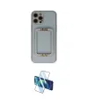 ieg™ iPhone 12 Pro Kılıf Kozmos Minimal Prime - Siyah 3D Antistatik Cam Ekran Koruyucu
