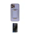 ieg™ iPhone 12 Pro Kılıf Kozmos Minimal Prime - Siyah 3D Antistatik Hayalet Cam Ekran Koruyucu