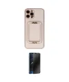 ieg™ iPhone 12 Pro Kılıf Kozmos Minimal Prime - Siyah 3D Antistatik Hayalet Cam Ekran Koruyucu