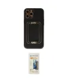 ieg™ iPhone 12 Pro Kılıf Kozmos Minimal Prime - Siyah 6D Mat Seramik Hayalet Nano Ekran Koruyucu