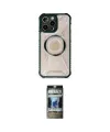 ieg™ iPhone 12 Pro Kılıf Kutup Modern - Siyah 34D Hayalet Izgaralı Cam