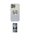 ieg™ iPhone 12 Pro Kılıf Kutup Yansıma Özel Seri - Siyah 34D Hayalet Izgaralı Cam