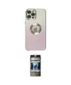 ieg™ iPhone 12 Pro Kılıf Kutup Yansıma Özel Seri - Siyah 34D Hayalet Izgaralı Cam