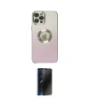 ieg™ iPhone 12 Pro Kılıf Kutup Yansıma Özel Seri - Siyah 3D Antistatik Hayalet Cam Ekran Koruyucu