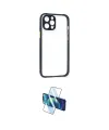ieg™ iPhone 12 Pro Kılıf Nova Asil Özel Seri - Siyah 3D Antistatik Cam Ekran Koruyucu