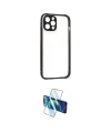 ieg™ iPhone 12 Pro Kılıf Nova Asil Özel Seri - Siyah 3D Antistatik Cam Ekran Koruyucu