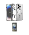 ieg™ iPhone 12 Pro Kılıf Nova Işık Özel Seri - Siyah 34D Hayalet Izgaralı Cam