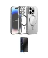 ieg™ iPhone 12 Pro Kılıf Nova Işık Özel Seri - Siyah 3D Antistatik Hayalet Cam Ekran Koruyucu