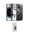 ieg™ iPhone 12 Pro Kılıf Nova Işık Özel Seri - Siyah 6D Mat Seramik Hayalet Nano Ekran Koruyucu