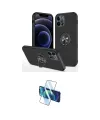 ieg™ iPhone 12 Pro Kılıf Odak Form Prime - Siyah 3D Antistatik Cam Ekran Koruyucu