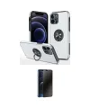 ieg™ iPhone 12 Pro Kılıf Odak Form Prime - Siyah 3D Antistatik Hayalet Cam Ekran Koruyucu