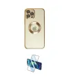 ieg™ iPhone 12 Pro Kılıf Pusula Form - Siyah 3D Antistatik Cam Ekran Koruyucu