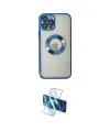 ieg™ iPhone 12 Pro Kılıf Pusula Form - Siyah 3D Antistatik Cam Ekran Koruyucu