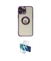 ieg™ iPhone 12 Pro Kılıf Pusula Form - Siyah 3D Antistatik Cam Ekran Koruyucu
