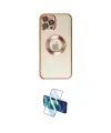 ieg™ iPhone 12 Pro Kılıf Pusula Form - Siyah 3D Antistatik Cam Ekran Koruyucu