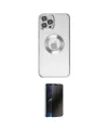 ieg™ iPhone 12 Pro Kılıf Pusula Form - Siyah 3D Antistatik Hayalet Cam Ekran Koruyucu