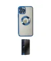 ieg™ iPhone 12 Pro Kılıf Pusula Form - Siyah 3D Antistatik Hayalet Cam Ekran Koruyucu