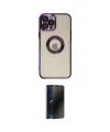 ieg™ iPhone 12 Pro Kılıf Pusula Form - Siyah 3D Antistatik Hayalet Cam Ekran Koruyucu