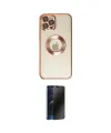 ieg™ iPhone 12 Pro Kılıf Pusula Form - Siyah 3D Antistatik Hayalet Cam Ekran Koruyucu