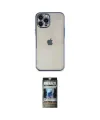 ieg™ iPhone 12 Pro Kılıf Vadi Minimal - Siyah 34D Hayalet Izgaralı Cam