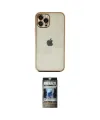 ieg™ iPhone 12 Pro Kılıf Vadi Minimal - Siyah 34D Hayalet Izgaralı Cam