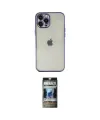 ieg™ iPhone 12 Pro Kılıf Vadi Minimal - Siyah 34D Hayalet Izgaralı Cam