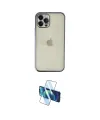 ieg™ iPhone 12 Pro Kılıf Vadi Minimal - Siyah 3D Antistatik Seramik Nano Ekran Koruyucu