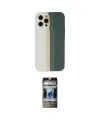 ieg™ iPhone 12 Pro Kılıf Yadigar Çizgi - Siyah 34D Hayalet Izgaralı Cam