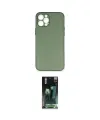 ieg™ iPhone 12 Pro Kılıf Yadigar Yansıma Serisi - Siyah 360 Mat Full Body Arka Koruyucu