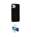 ieg™ iPhone 12 Pro Kılıf Yadigar Yansıma Serisi - Siyah 3D Antistatik Cam Ekran Koruyucu