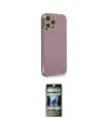 ieg™ iPhone 12 Pro Kılıf Yankı Serisi - Siyah 34D Hayalet Izgaralı Cam