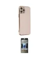 ieg™ iPhone 12 Pro Kılıf Yankı Serisi - Siyah 34D Hayalet Izgaralı Cam