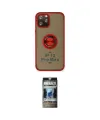 ieg™ iPhone 12 Pro Kılıf Yörünge Çizgi - Siyah 34D Hayalet Izgaralı Cam