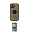 ieg™ iPhone 12 Pro Kılıf Yörünge Çizgi - Siyah 34D Hayalet Izgaralı Cam