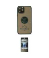 ieg™ iPhone 12 Pro Kılıf Yörünge Çizgi - Siyah 34D Hayalet Izgaralı Cam