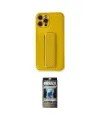 ieg™ iPhone 12 Pro Kılıf Yörünge Yansıma - Siyah 34D Hayalet Izgaralı Cam