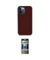 ieg™ iPhone 12 Pro Kılıf Zirve Modern Özel Seri - Siyah 34D Hayalet Izgaralı Cam