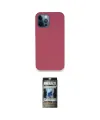ieg™ iPhone 12 Pro Kılıf Zirve Modern Özel Seri - Siyah 34D Hayalet Izgaralı Cam