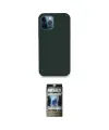 ieg™ iPhone 12 Pro Kılıf Zirve Modern Özel Seri - Siyah 34D Hayalet Izgaralı Cam