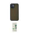 ieg™ iPhone 12 Pro Max Kılıf Ahenk Çizgi Serisi - Siyah 20D Premium Cam Ekran Koruyucu