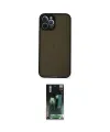 ieg™ iPhone 12 Pro Max Kılıf Ahenk Çizgi Serisi - Siyah 360 Mat Full Body Arka Koruyucu